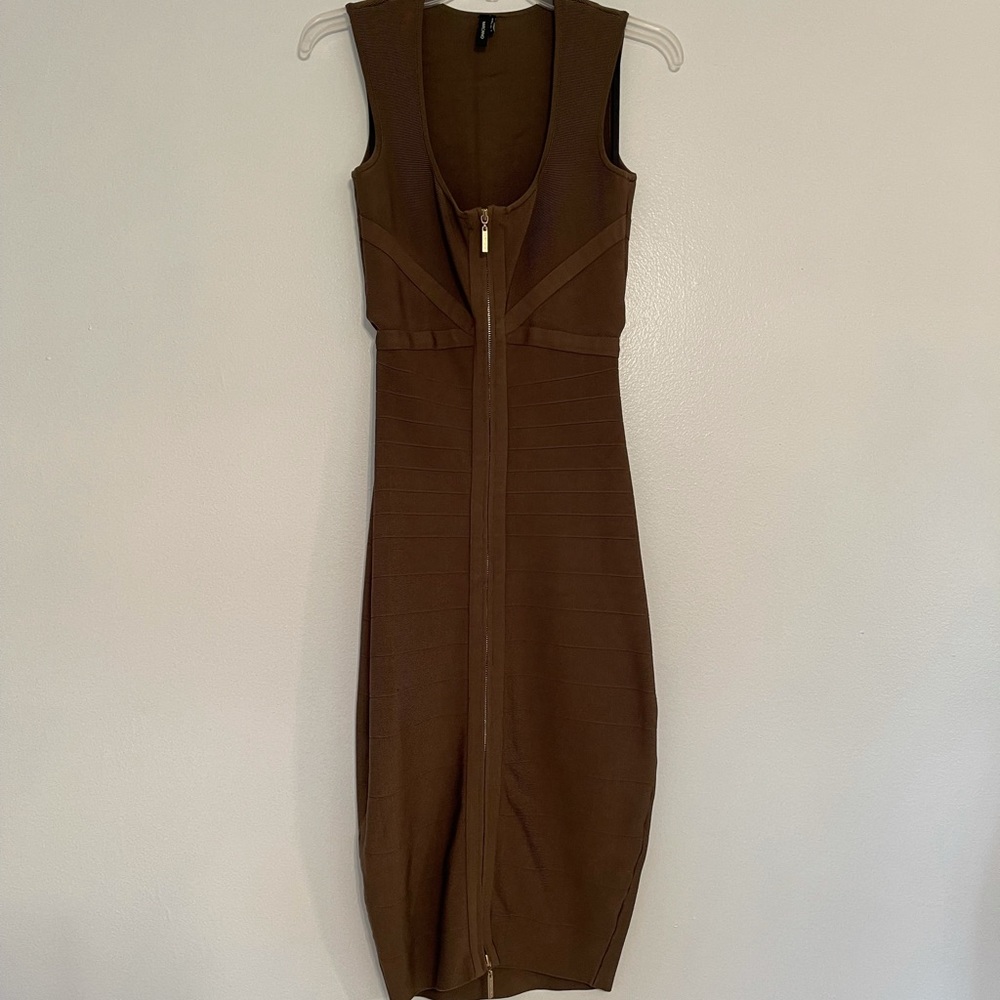 Marciano Party Dress | Holiday Dress | Olive green dress | Size M